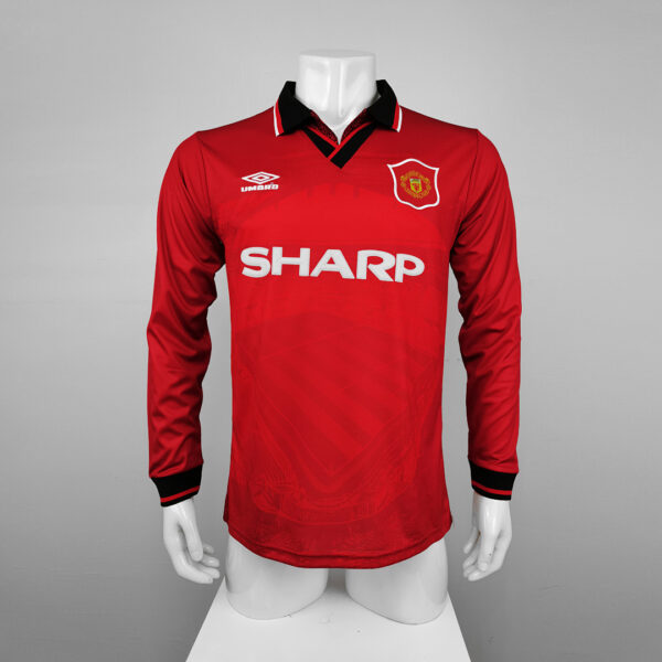 Camiseta Manchester United 1999 Retro Local Manga Larga - vista frontal