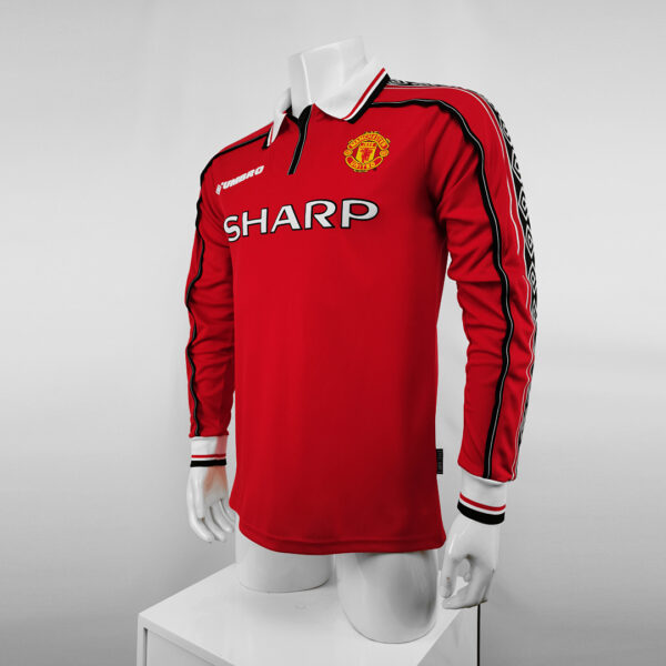 Camiseta Manchester United 2000/02 Retro Local Manga Larga - detalle