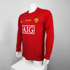 Camiseta Manchester United 2008 Retro Local Manga Larga - detalle