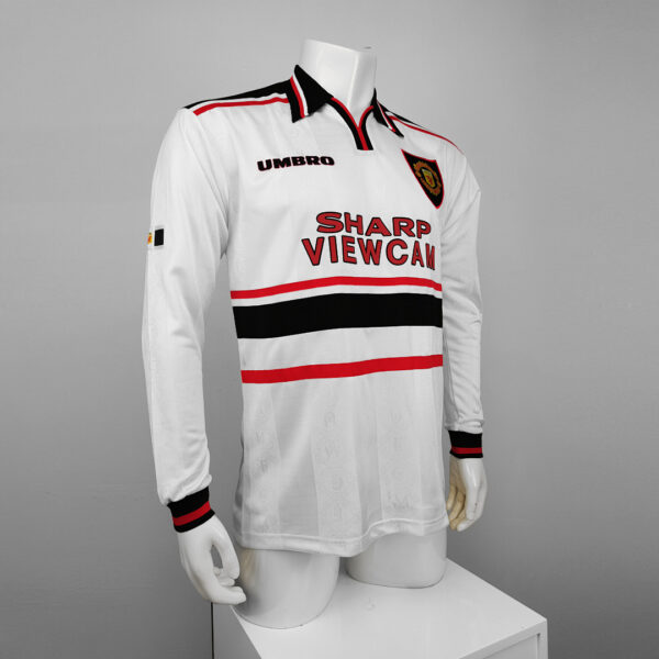 Camiseta Manchester United 1994/95 Retro Visita Manga Larga - detalle costuras