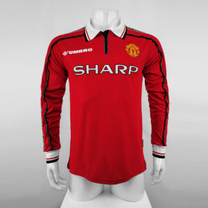 Camiseta Manchester United 2000/02 Retro Local Manga Larga - vista frontal