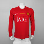 Camiseta Manchester United 2008 Retro Local Manga Larga - vista frontal