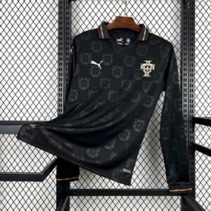 Camiseta Portugal Mundial 2026 Visita Manga Larga - dobladillo