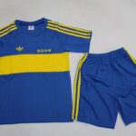 Camiseta Boca Juniors 1981 Retro Local Niño - kit completo frontal