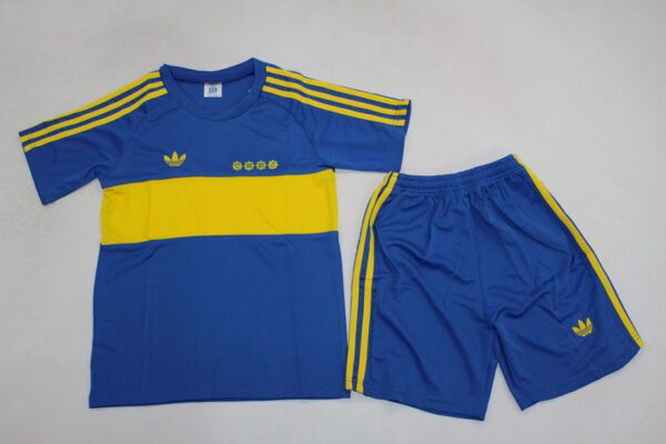 Camiseta Boca Juniors 1981 Retro Local Niño - kit completo frontal
