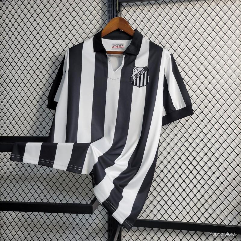 Camiseta Santos FC 1960 Retro Local - detalle escudo y cuello