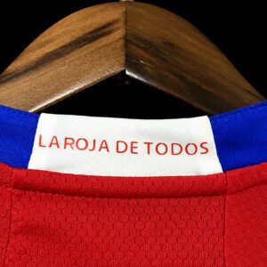 Camiseta Chile 2021/2022 Local - detalle cuello y logo Adidas
