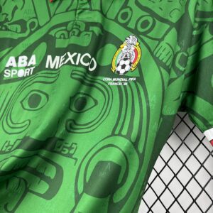 Camiseta Mexico 1998 Local - detalle del patrocinador ABA Sport