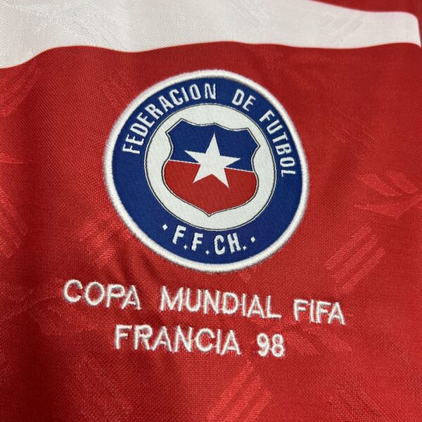 Camiseta Chile 1998 Retro Local Manga Larga - detalle