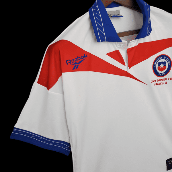 Camiseta Chile 1998 Retro Visita - detalle franja roja