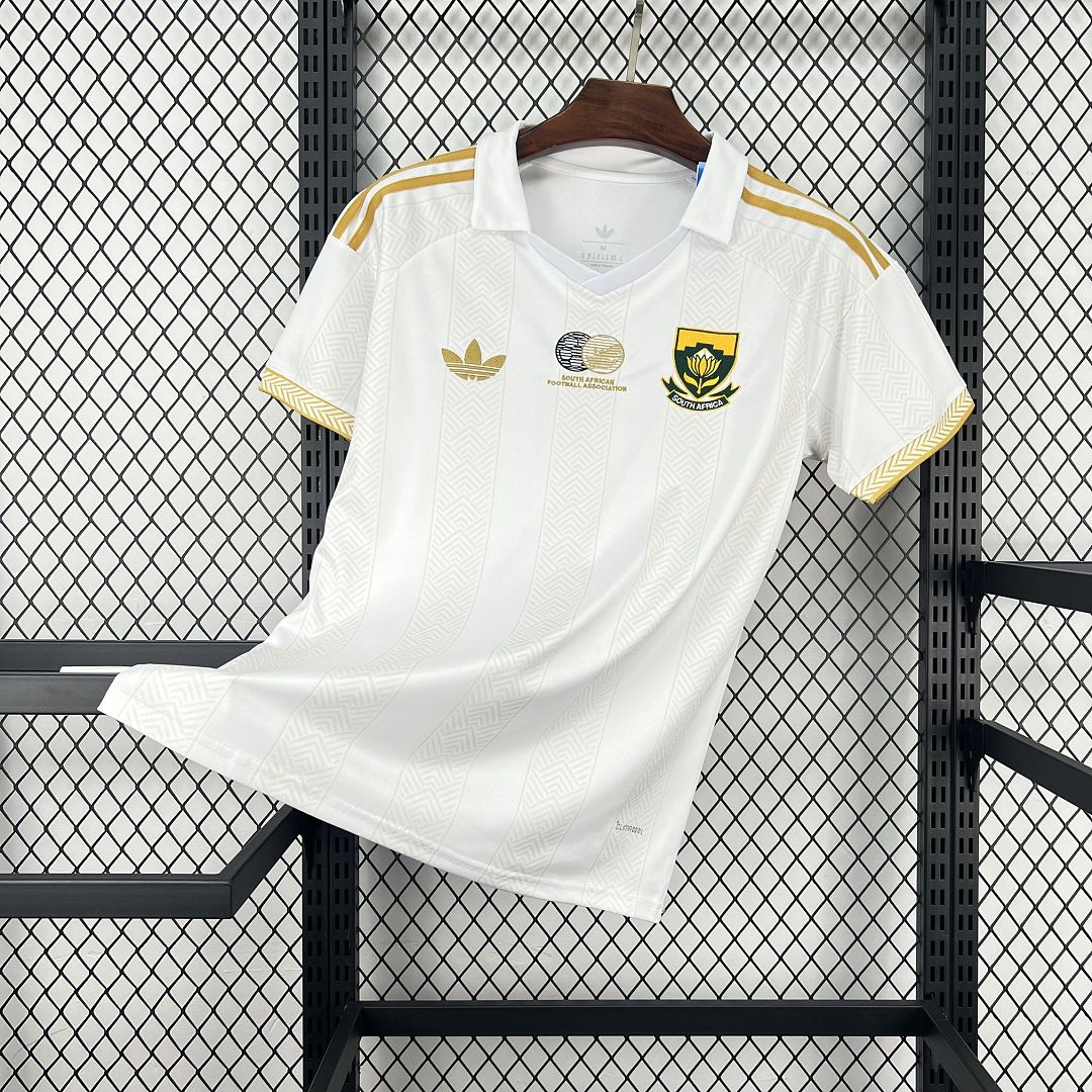 Camiseta Sudáfrica 2010 Pre-Partido Blanca - vista lateral