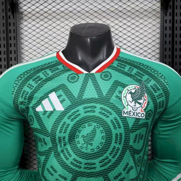 Camiseta Mexico Mundial 2026 Local Manga Larga Version Jugador - detalle puño